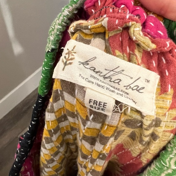 Kantha Bae quilted cotton mixed print Jagger jogger pants boho eclectic festival - Picture 10 of 10